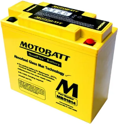 Immagine prodotto di MOTOBATT Batteria MotoBatt MB51814 12V 20Ah AGM sigillata e precaricata - Alte prestazioni, 186x82x171 mm, senza manutenzione per moto e fuoristrada