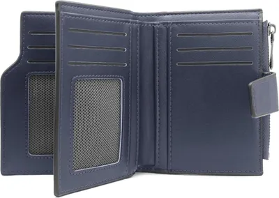 Produktbild von Damen Kunstleder Mini Geldbörse Damen Klein und im Kurzformat Portemonnaie Damen Viele Fächer Portmonee mit 15 Kartenfächer und Reißverschluss Münzfach