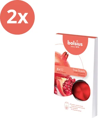 Immagine prodotto di Bolsius - True Scents - Cera fusa - 6 pezzi per confezione - Melograno - Value pack - 12 pezzi - 2 confezioni