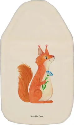 Produktbild von Mr. & Mrs. Panda Wärmflasche Eichhörnchen Blume - Weiß - Geschenk, Spruch Positiv, Bettflasche, mit Bezug, Spaß, Eichhorn, Lustige Sprüche, Wärmflaschen, Wärmekissen