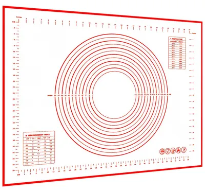 Image de Grand tapis de cuisson en silicone, 80 x 60 cm, pour la cuisson de la pâte et du fondant, adapté aux gâteaux et aux pizzas.