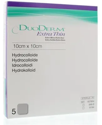 Produktbild von Sterile Hydrocolloide Verband Duoderm, Extra Dünn, 10X10 Cm, 5 Stücke