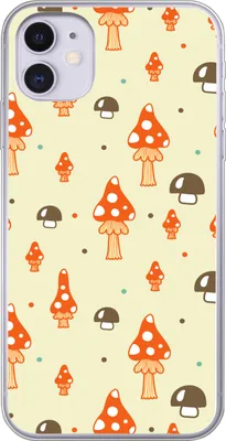 Produktbild von MuchoWow® Handyhülle Schutzhülle Hülle für Telefoonhoesje iPhone 11 Muster - Pilz - Orange Silikon Softcase Handy Hülle - Handytasche