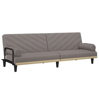 Produktbild von vidaXL Schlafsofa mit Armlehnen Taupe Stoff