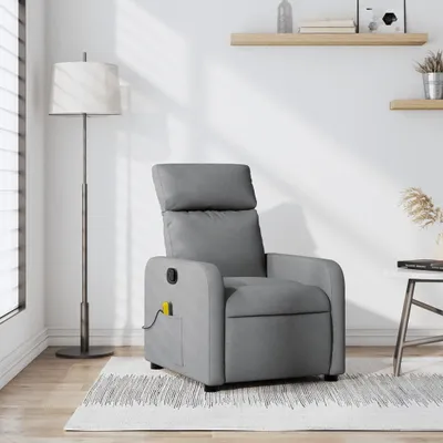 Produktbild von Design Massagesessel Hellgrau Stoff, Klassische Sessel 2024 Neu