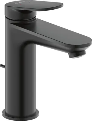 Produktbild von Duravit Waschtischarmatur M Wave Schwarz matt 122 mm mit Zugstangen-Ablaufgarnitur
