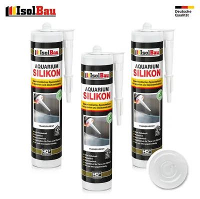 Isolbau Aquarium Silikon 3 x 300 ml Transparent Glassilikon dauerelastisch