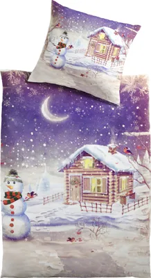 Produktbild von Mikrofaser-Plüsch Bettwäsche Schneemann