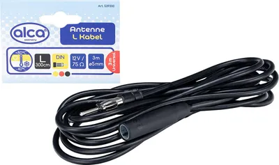 Produktbild von alca® Autoradio DIN Antennen-Verlängerungskabel 3 m Verlängerung Kfz Koaxial mit Adapter Stecker FM/AM LM UKW Antennen Kabel Universal