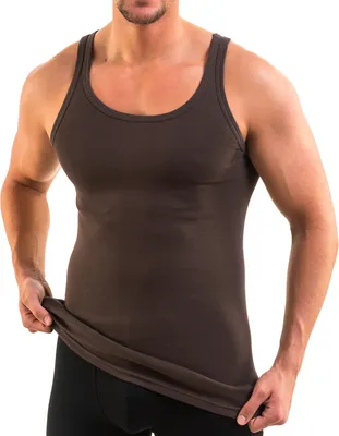Produktbild von HERMKO 3000 Herren Tank Top 100% Baumwolle in Feinripp, Unterhemd, Muskel Shirt EU, Größe:D 6 = EU L, Farbe:braun
