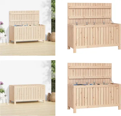 Obrázok produktu pre vidaXL Záhradná truhla 115x49x60 cm z masívneho borovicového dreva - Záhradná truhla - Záhradný box - Záhradný úložný box