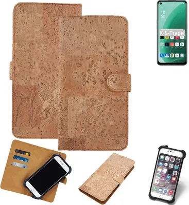 Produktbild von K-S-Trade Hülle kompatibel mit Oppo A55s 5G  Kork Handyhülle Cover  Schutzhülle TPU Case Bumper in Hellbraun, (1x)