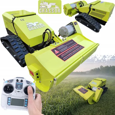 Produktbild von Elektro-Balkenmulcher Grassor AgroForce 800E-10 – 80 cm Schnittbreite | 3000 W Motor | 8 kWh Akku | 200 m Fernbedienung | Kettenantrieb | Hydraulische Hubhöhe 0–20 cm | Mulchen und Mähen von hohem Gras und dichtem Bewuchs