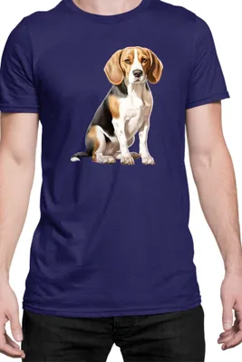 Immagine prodotto di Maglietta da uomo Dogs Breeds Beagle Dog Breed 008, Man L , Bleu foncé