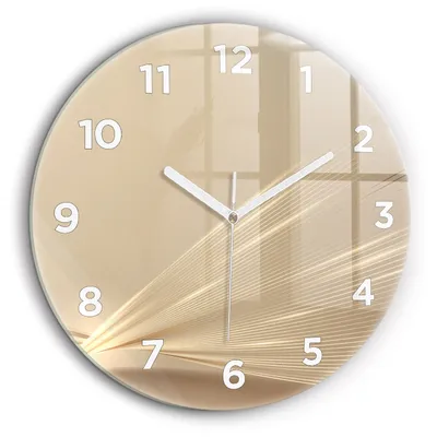 Produktbild von Wallfluent Große Wanduhr – Stilles Quarzuhrwerk - Uhr Dekoration Wohnzimmer Schlafzimmer Küche - Zifferblatt - weiße Zeiger - 60 cm - Abstraktes Licht