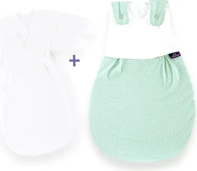 Produktbild von Träumeland Babyschlafsack LIEBMICH 3-teiliges Set Pünktchen mint, Größe 80/86