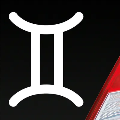 Produktbild von Auto Aufkleber Gemini Zwilling Sternzeichen Sterne Horoskop 8x10 cm Weiss Glanz Sticker Heckscheibenaufkleber