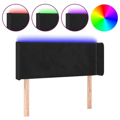 Image de vidaXL LED Tête de lit noir 103x16x78/88 cm velours