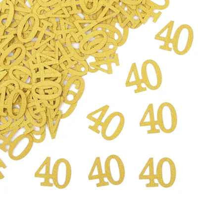 Productafbeelding van Confetti 40 Gouden Tafeldecoratie, 100 Stuks voor Verjaardag