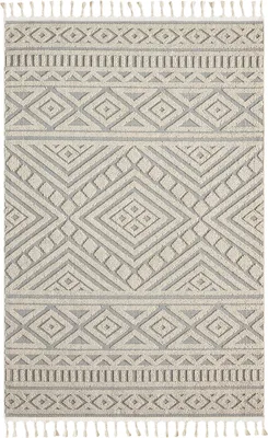 Produktbild von Teppich Boho Wohnzimmer, Schlafzimmer, Fransen Skandinavisch, Waschbarer Teppich 3D