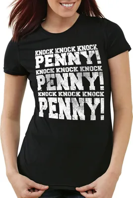 Produktbild von style3 knock knock knock Penny! T-Shirt Damen, Farbe:Schwarz, Größe:XS