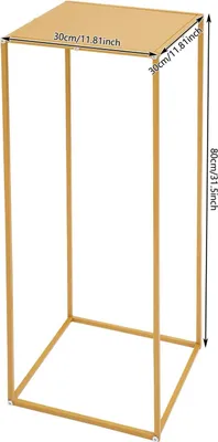 Zdjęcie produktu dla Zestaw stojaków na kwiaty na wesele - geometryczne stojaki metalowe - 10 sztuk - 30x30x80 cm - udźwig 20 kg na jeden stojak - kolor złoty