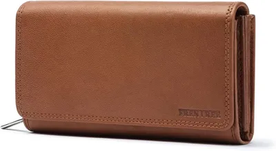 Produktbild von Damen Geldbörse aus echtem Nappaleder, großes Leder Portemonnaie mit RFID Schutz, viele Kartenfächer, Münzfach mit Reißverschluss, Geschenkbox ideal!!
