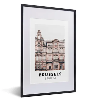 Produktbild von MuchoWow® Gerahmtes Poster Brüssel - Belgien - Architektur 40x60 cm - Poster mit Schwarzem Bilderrahmen Wandposter Rahmen Foto Bilder - Poster in Rahmen