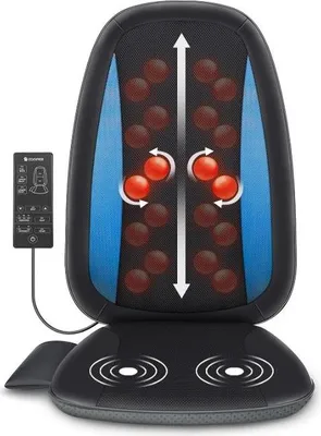 Image de COMFIER Coussin de massage Shiatsu avec chaleur, Coussin de massage Shiatsu pour le dos, détente pour tout le dos, convient pour le bureau, la maison et partout ailleurs, cadeaux