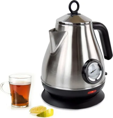 Produktbild von Syntrox Germany Retro Wasserkocher 1,7L mit Thermometer 2200W Edelstahl