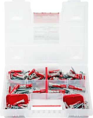 Imagen del producto de Fischer 544546: Kit de tacos universales Duopower con tornillo, de color transparente.