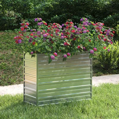 Immagine prodotto di VIDAXL fioriera rialzata 100 x 40 x 77 cm in acciaio zincato argento