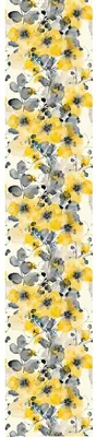 Produktbild von Vorgekleisterte Vliestapete – SKANDINAVISCHES GELBES AQUARELLBLUMEN – 1 Rolle à 300 x 60 cm