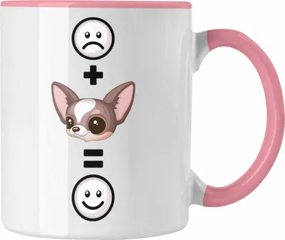 Produktbild von Trendation - Chihuahua Tasse Geschenk für Chihuahua Besitzer Lustige Geschenkidee :( + Chihuahua = :) (Rosa)