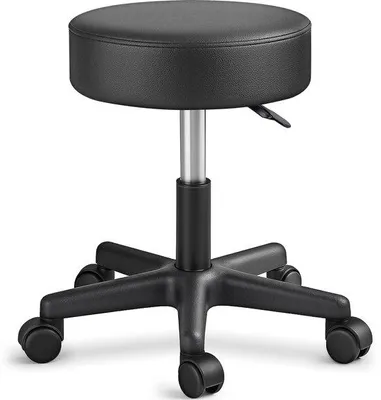 Produktbild von Famanu Rollhocker drehbar mit Rollen - höhenverstellbar, 360° drehbar, 10 cm dickes Kissen, 8 Farben