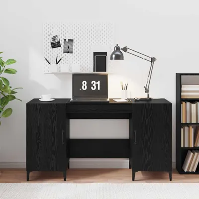 Zdjęcie produktu dla Maison Exclusive - Biurko, kolor czarny, imitacja dębu, wymiary: 140 x 50 x 75 cm