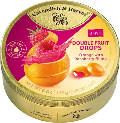 Produktbild von Cavendish and Harvey Orangen- und Himbeertropfen 175 Gramm