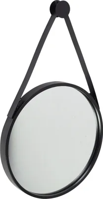Image de Miroir Fragix Triangle rond - Noir - Cadre métallique - Ø 35 cm