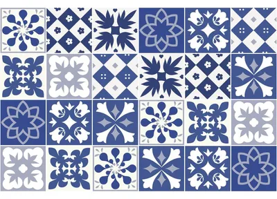 Produktbild von Selbstklebende Fliesenaufkleber für Küche und Bad – 24 Azulejos Cicolina Fliesenaufkleber – 24 Aufkleber 10 x 10 cm