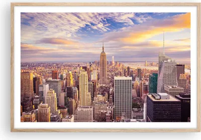 Produktbild von Gerahmtes Poster - Rahmen in heller Eiche - New York Stadt - 91,5x61 cm - Wand Bild - Wanddeko - Wandbilder - Kunstposter - Wandposter - Bilderrahmen - Bilder - Kunstdruck - Wandbild - P2NAA91x61-3638