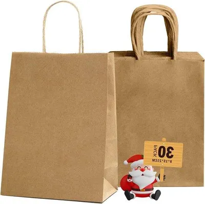 Immagine prodotto di Scatole di carta con manico - Scatole regalo - 30 pezzi - marroni - 15 x 8 x 21 cm