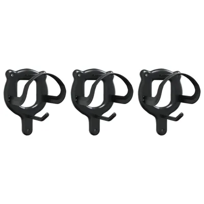 Produktbild von vidaXL Trensenhalter 3 Stk. Wandmontage Schwarz Eisen