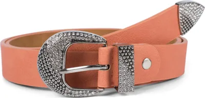 Produktbild von styleBREAKER Damen Gürtel Unifarben mit halbrunder, Strass verzierter Schließe, kürzbar 03010107