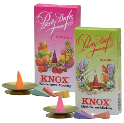 Produktbild von KNOX - 2er Set Räucherkerzen Party Düfte Blumig / Fruchtig - Inhalt jeweils 24 Stück, Größe M (Standard)