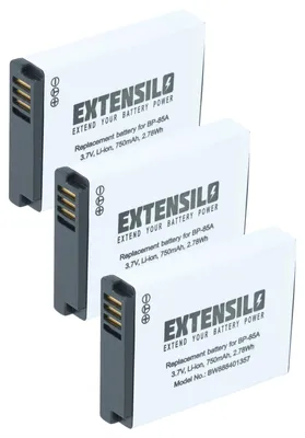 Produktbild von EXTENSILO 3x Akku Ersatz für Samsung BP-85a, BP85a, EA-BP85a, IA-BP85a für Kamera (750 mAh, 3,7 V, Li-Ion)