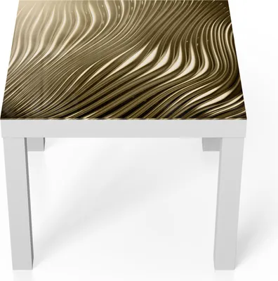 Produktbild von DEQORI Couchtisch 55x55 cm Weiß 'Goldenes Rillendesign' Glas Beistelltisch