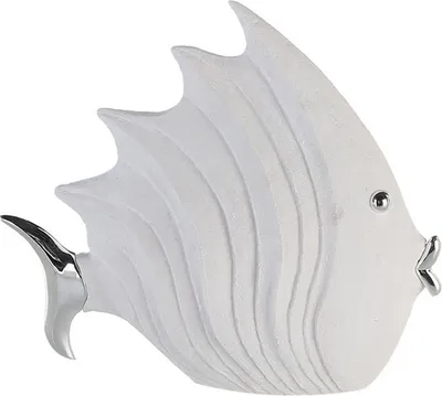 Produktbild von GILDE Dekoratívna figúrka ryby biela, strieborná V. 26 cm,59835