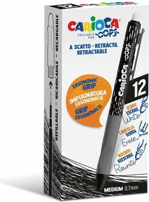 Image de Stylo Carioca Oops Noir 0,7 mm (12 pièces)