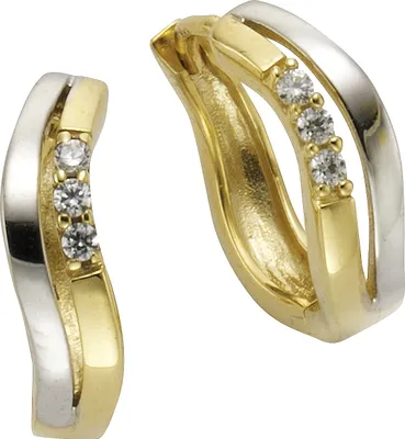 Produktbild von Celesta Gold Ohrring 375/- Gelbgold 2farbig Zirkonia