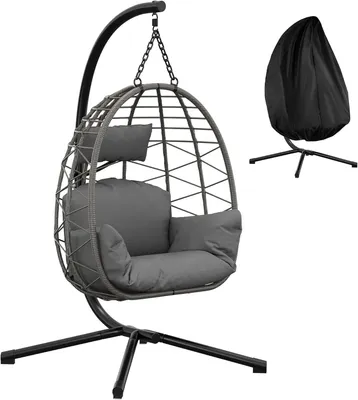 Produktbild von Hängesessel mit Gestell für Outdoor & Indoor,Polster & Schutzabdeckung,bis 130 kg belastbar